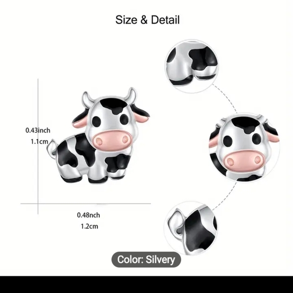 Cute cow earrings - Picture 2 of 3